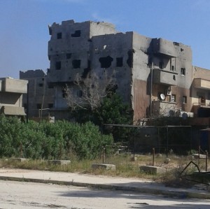 A shattered Leithi building today (Photo: Libya Herald)