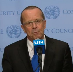 UNSMIL chief Martin Kobler at the UN today (Photo: UN)