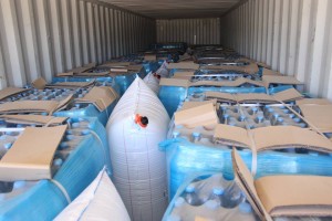 Containers, part of . . .[restrict]a money laundering scheme were seized by Khoms police containing mostly water (Photo: Khoms police).