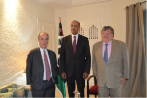 Deputy PM Musa Koni meets US Ambassador Bodde and US Special Envoy . . .[restrict]in Tunis (Photo: US Embassy Tripoli).