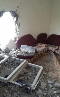 A wrecked Benina living room after today's rocketing (Photo: social media)