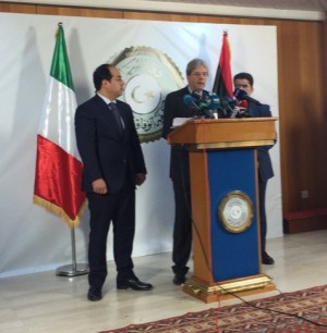 Gentiloni today with Maetig after his meeting with Serraj (Photo: social media)