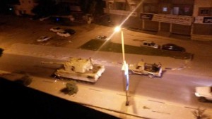 A tank moving through Hay Andalous tonight (Photo:social media)