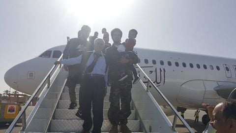 Abdulfattah gets 1st Class treatment on his return flight  (Photo: Mitiga Airport)
