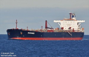 The tanker Seachance blocked from loading . . .[restrict]in Tobruk (Photo: MarineTraffic.com)