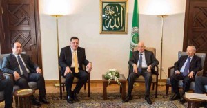 Faiez Serraj and Abdullah Maetig at the Arab League (Photo:social media)