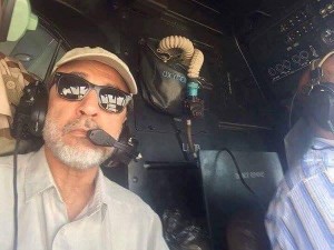 Abdulrahman Sewehli on a flying visit to Misratan frontline (Photo: social media)