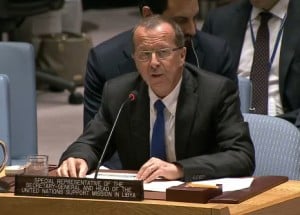 UNsmIL chief Martin Kobler at the UN today (Photo: UNTV)