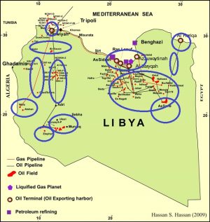 The complex politics of increasing Libyan oil production (Original map by Hassan adapted by LH).
