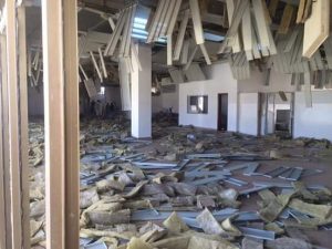 The interior of Bani Walid terminal after the blast (Photo: social media)