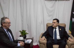 PM-designate Serraj delivers formal protest to French ambassador Sivan (Photo: GNA) 