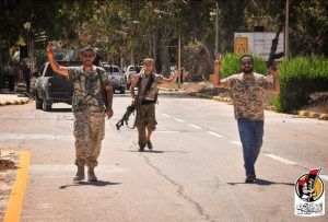 Banyan Marsous forces loyal to the Presidency Council celebrate after caoturing the University of Sirte (Photo: Bunyan Marsous)