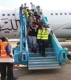 NNigerian illegal migrants voluntarily returned home by the IOM from Libya (Nigerian media).