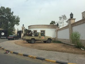 Armed militiamen outside the Rixos today (Photo: social media)