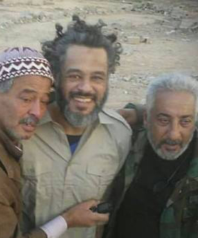 One of the two terrorist prisoners grins after his release today (Photo: social media)