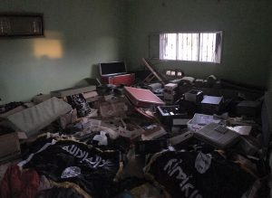 Wrecked studio from which IS broadcasted (Photo: social media)