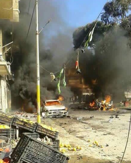 Car bomb explosion outside mosque in Benghazi's Majouri district (Photo: Social media)
