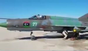 Photo purportedly of the MiG fighter before takeoff being prepared fro jufra attack (Photo: Social media) 