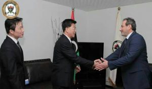 PC Defebnce minister Barghathi with North Koean ambassador
