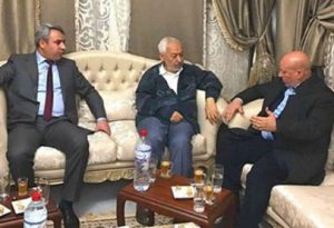 Ghannouchi (centre) with Mohamed Sawan (right) and Nazir Kiwan (Photo: Social media)