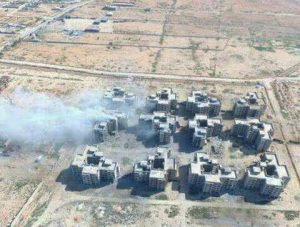 Smoke rises from Ganfouda's 12 Buildings apartments (Photo: LNA)