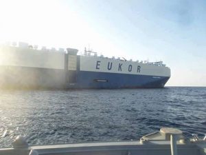 Car carrier Morning Compass arrested off Ras Hilal (Photo: Libyan Navy)