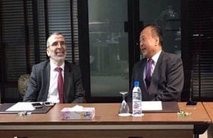 NOC chief Mustafa Sanalla with China's ambassador (Photo: NOC)