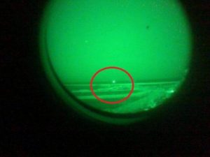 Night vision shot of militants' boat (Photo: social media)