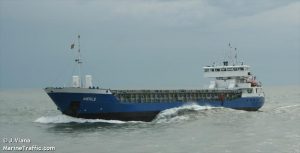 The Russian cargo vessel Merle held in Tripoli (Photo: MarineTraffic.com)