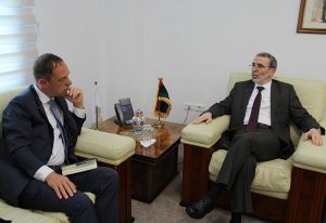NOC chairman Mustafa Sanalla (R) with German ambassador Christan buck