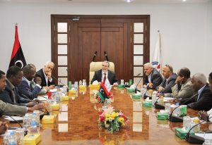 NOC chief Mustafa Sanalla with Murzuk Basin mayors (Photo:NOC)