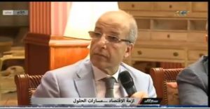 Tripoli CBL Governor Saddek El-Kaber appearing on Libya's TV (Photo: Libya's TV).