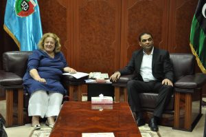 UNSMIL's Maria do Valle Ribeiro with GNA justice minister Hamid (Photo: UNSMIL)