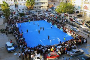 Crowds watch the youth games at Benghazi's Humeida stadium (Photo supplied)