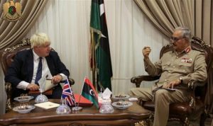 Hafter and Johnson in Benghazi today (Photo:LNA)
