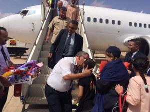 Passengers arrive in Benghazi today on restarted Buraq Air flight from Tripoli (Photo: LH source) 