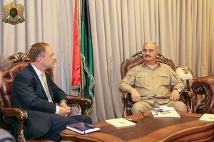 Buck with Field Marshal Khalifa Hafter in Rajmah (Photo: LNA)