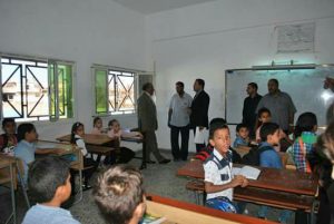 Despite the country-wide strike Sirte mayor Madani reopened a rebuilt primary school in the town (Photo UNDP)