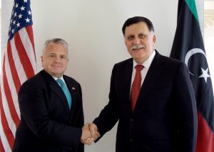 Faiez Serraj with US Deputy Secretary for State John Sullivan  (Photo: US embassy)