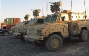 Some of the armoured vehicles seized by customs at Khoms port (Photo: Social media).